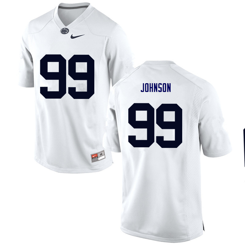 Men Penn State Nittany Lions #99 Austin Johnson College Football Jerseys-White - Click Image to Close